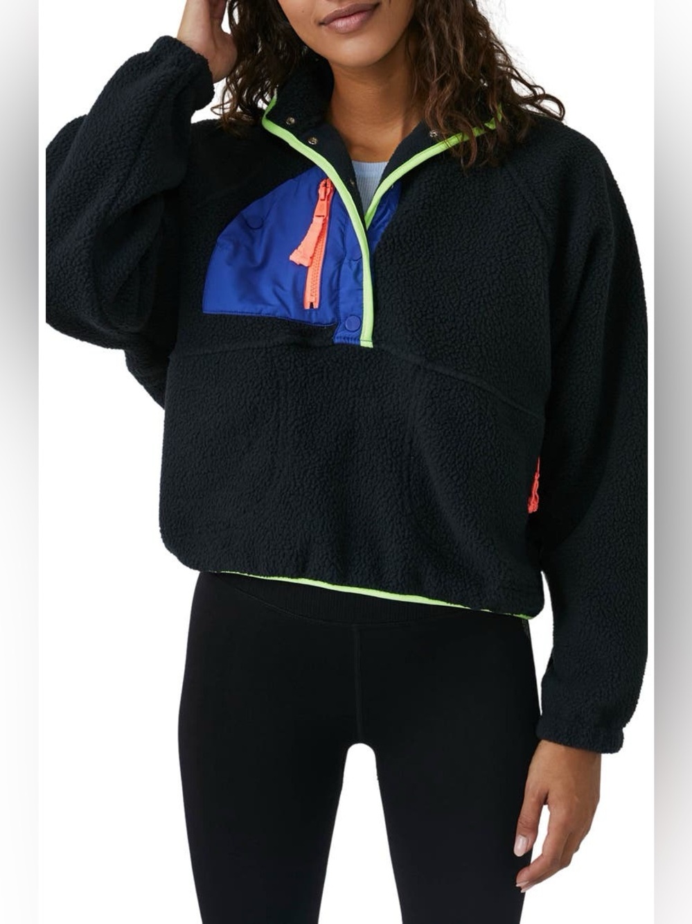 Free People Hit the Slopes Colorblock Pullover Sweater Sz: S